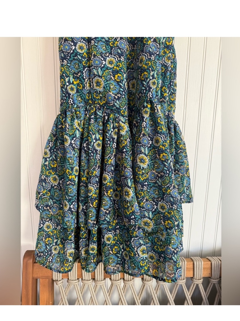 Japna Teal Floral Tiered Mini Dress XS - Picture 3 of 6